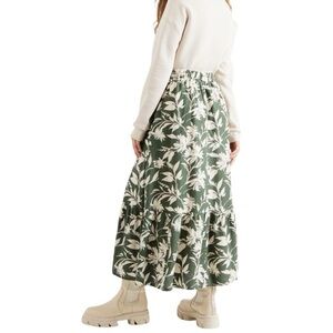 Abercrombie & Fitch Linen-Blend Tiered Maxi Skirt